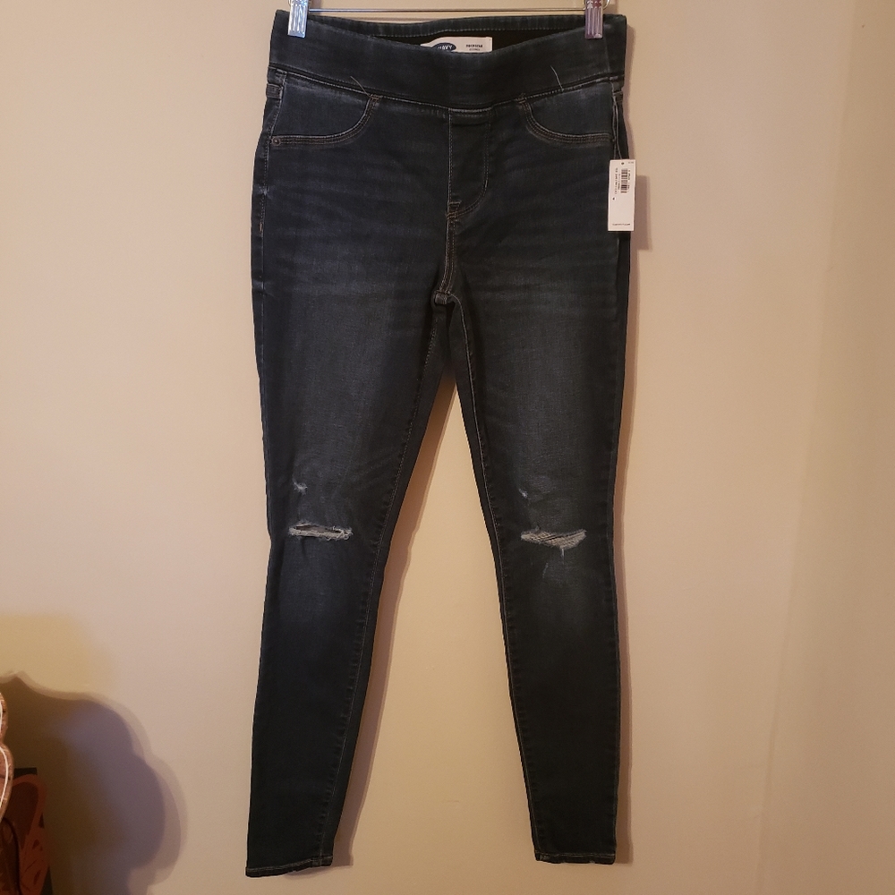 Old Navy Rockstar Skinny Mid Rise Blue Jeans Jeggings Women Size 4 NWT